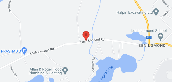 map of 3645 Loch Lomond Road